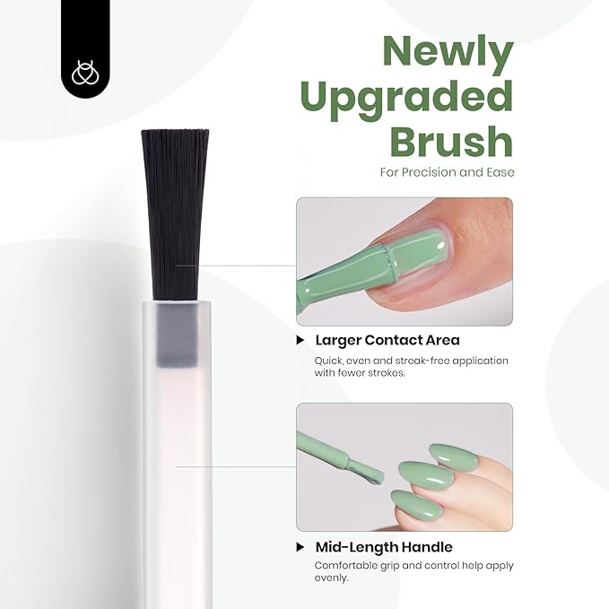 Beetles Sage Green Gel Polish - Misty Sage 15ML/0.51Fl Oz, Green Gel Nail Polish, Soak Off UV LED Lamp Pastel Nails Art, Long-Lasting Manicure Salon Home Easter Spring St Patricks Day Nails