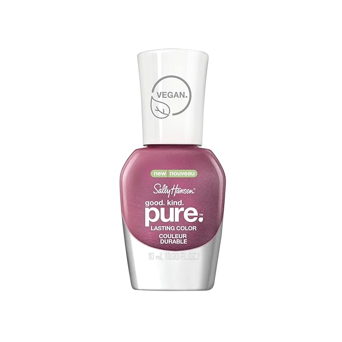 Sally Hansen Good. Kind. Pure. Nail Polish | Plant-Based, Vegan, 16-Free Formula | Shimmer, Shimmery | 331 Frosted Amethyst | Iridescent Purple Nail Color