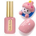 Double Rhythm 0.50 OZ Gel Polish Hema Free Same Color Same Bottle Golden Round Translucent Neutral Natural Milky 15 ML Jelly UV Polish Art DIY at Home (Cream Pink-C1116)