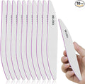 10PCS Nail Files 100/180 Set Grit Double Sided for Natural and Acrylic Nails Professional Fingernail Emery Boards and Shine Kit Supplies for Salon and Home Tech