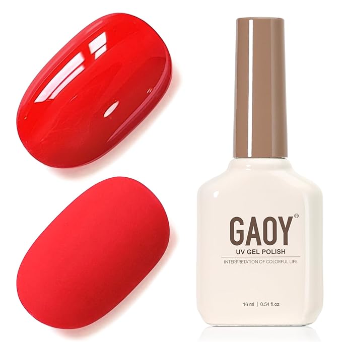 GAOY Red Gel Nail Polish, 16ml Soak Off Gel Polish, UV Light Cure for Nail Art DIY Manicure at Home, 1975 Prima Red