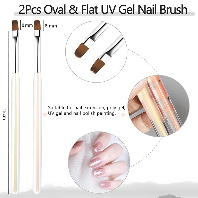 BQAN 5pc Nail Art Brush Set - Ombre, Design, UV Gel, Professional Nail Art Brushes