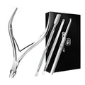 Cuticle Trimmer with Cuticle Pusher and Cutter Cuticle Nippers & Cutter Set, Professional Stainless Steel Cuticle Cutter Manicure Tools For Precise Nail Care Fingernails & cuticle scissors 4 Piece Set