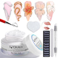 Solid Builder Gel for Nails, 60g Large Capacity Clear Non-Sticky Hand Hard Gel for 3D Nail Art Sculpting Carving Modeling Extension with Nail Forms 3D Silicone Mold Nail Art Salon Home DIY