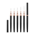 Metallic Liner Nail Art Brushes Set, Nail Art Pens, 5PCS Black Color Nail Tools Liner Brush UV Gel Polish Painting Nail Design For Long Lines, Thin Details, Fine Drawing, Sizes 7/9/11/15/25mm