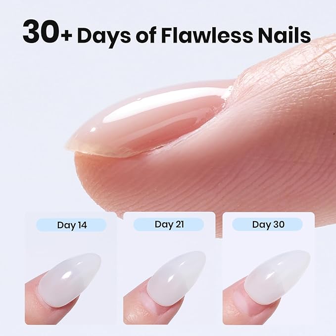 Beetles HEMA-FREE & TPO FREE Builder Nail Gel-Frosted Glow 2 Colors Strengthening Nails Building Apex & Extension for Beginner DIY Salon at Home,Clear & Jelly White Builder Gels UV & LED Lamp Need