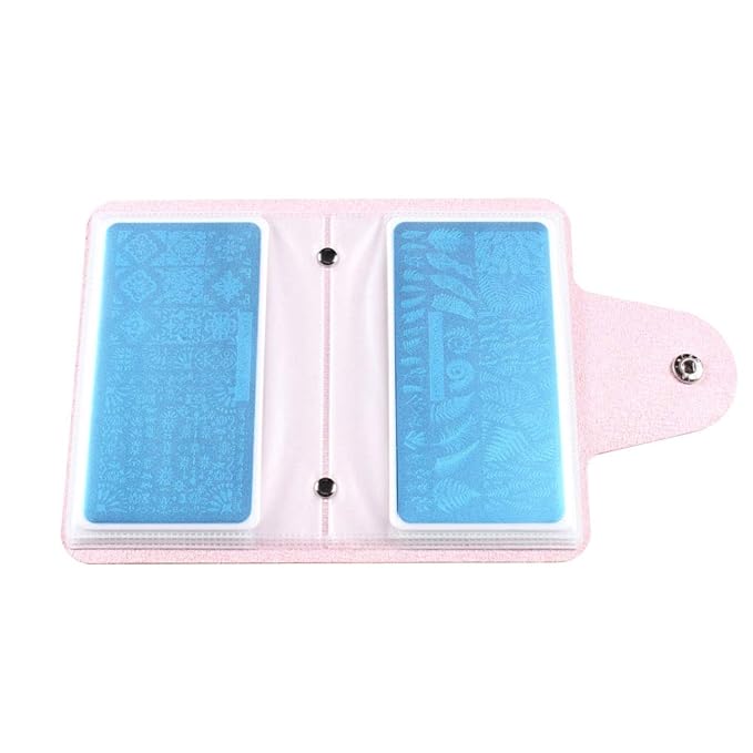 21Pcs Nail Stamp Plate Set 16Pcs Mix Design Stamping Nail Art Plate + 2Nail Stamper + 2Scraper+1Pcs Case Nails Art Stamping Plate Scraper Stamper Set Leaves Flowers Nail Plate