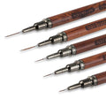 5 PCS Nail art brushes, Nail Art Liner Brushes Thin Liner Nails Brush Set for Thin Details, Painting Arts Design, Long Lines, Fine Drawing Sizes 6/9/12/15/18mm, Natural