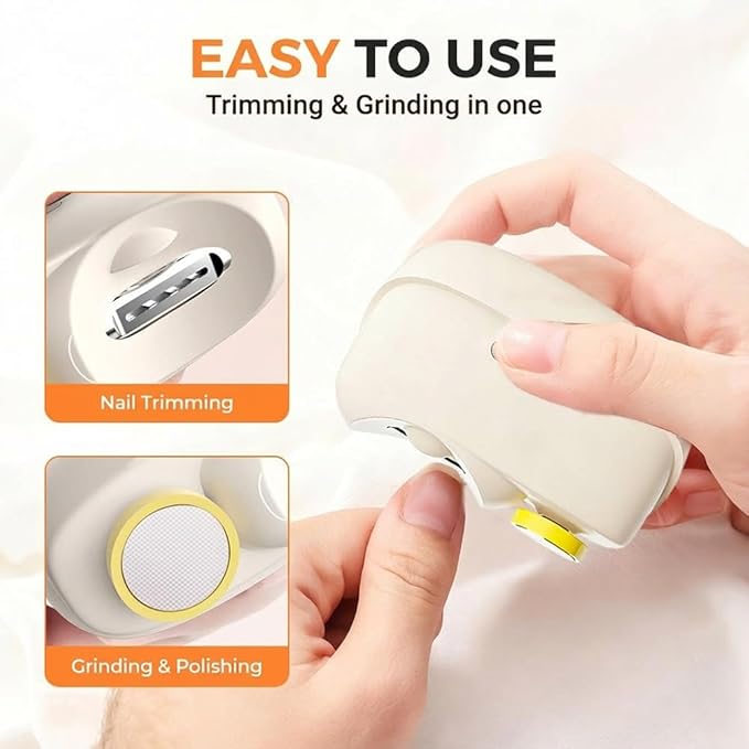 3 in 1 Electric Polishing Automatic Nail Clippers, Electric Nail Trimmer Electric Nail Clipper with Adjustable Speeds,Portable Nail Polisher for Travel (Pink)