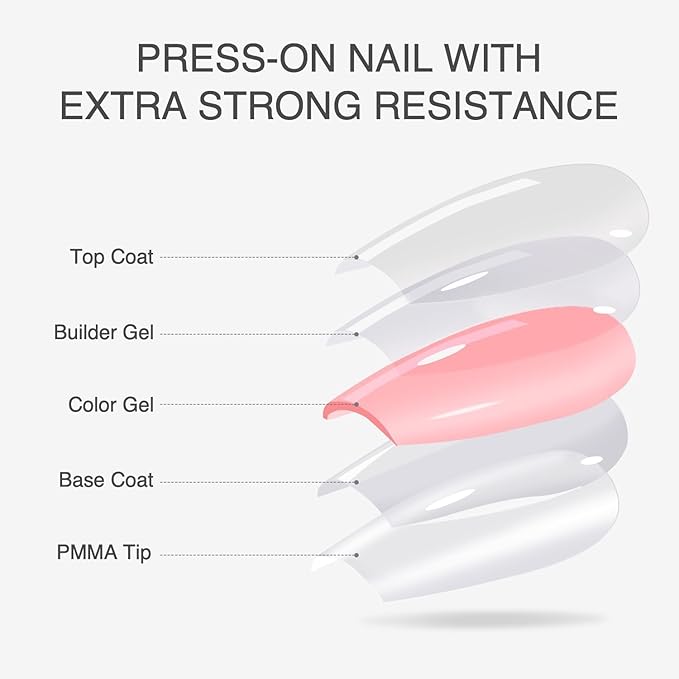VSALON Press On Nails Medium Almond, Nude French Tip Cat Eye Shimmer Nails, Salon Quality Semi-transparent Fake Nails Kit - 32 PCS Stick on Nails in 16 Sizes with UV Glue & Cuticle Oil