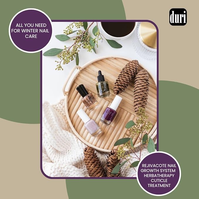 duri Nail Polish Gift Set, KIT112 Red Velvet, Nourished Nails & Lip Plumper Set, Gift Giving for a Holiday (Classic Red Nourished Nails & Lip Plumper Set)