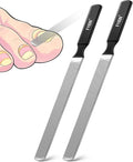 FVION 2 PCS Metal Long Nail File for Thick Nails – Stainless Steel Toenail File, Durable and Efficient Nail Files for Natural Nails and Pedicure
