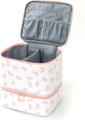 hibear Nail Supplies Organizer Nail Polish Storage Holds 30 BottlesNail Polish Storage Holds 30 Bottles Nail Kit Case Makeup Bag Vanity Case for Women (BOW PINK)