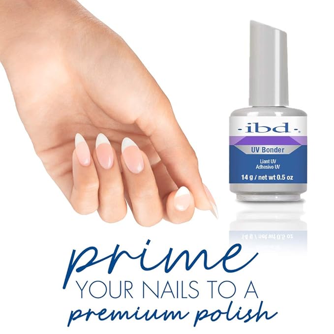IBD Non-Acidic Nail Primer, UV Bonder for Excellent Adhesion, Great for Nail Gels and Acrylic Nails 0.5 oz