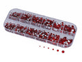 Over 2100 Pieces Red Ruby Lt Siam Flat Back Glass Rhinestones Crystals for Nail Art Kit 6 Sizes (1.4mm - 4.8mm)