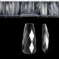 3D Diamond Shaped Polygel Nail, Extension Clear Full Cover False Nail Tips, Hybrid Gel Acrylic Nail, Diamond Fake Nails, 14 Sizes Building Artificial Press on Nail (style 5, 120pcs)