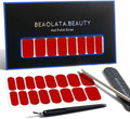 Nail Polish Strips, 32PCS Salon Quality Wraps, Long Lasting Gel Nail Stickers for Women Easy Apply& Remove (True Scarlet)