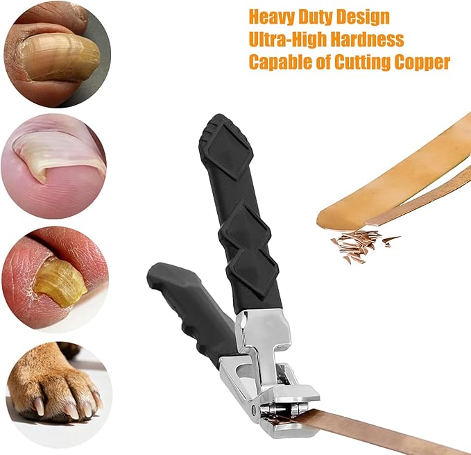 Heavy Duty Angled Head,Wide Jaw Clippers for Seniors,Ingrown Toenail,Thick Nail.Long Handle, Extra-Large Slanted Nail Cutter.Men,Women,Elderly.Stocking Stuffers.6Pcs