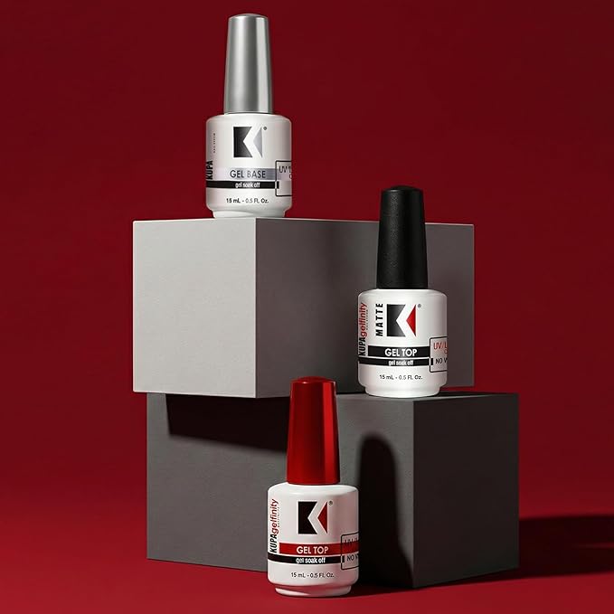 KUPA GelFinity - Soak Off Gel - Top Coat Matte Finish (No Wipe) 0.5 Fl Oz