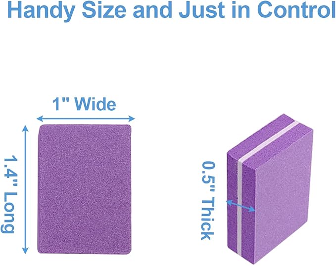 Nail Buffers (100 Pack), Mini Buffer Block Nail File for Acrylic Nails and Natural Nails, 100/180 Grit Nail Buffer Block Bulk Buffing Blocks for Nail Buff Professional Manicure File Blocks Set Purple