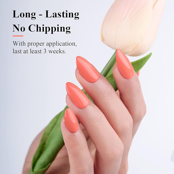 Imtiti Coral Gel Nail Polish, 0.5 Fl Oz Coral Peach Orange Gel Polish, DIY Nail Art Starter Manicure Salon Kit for Women Girls