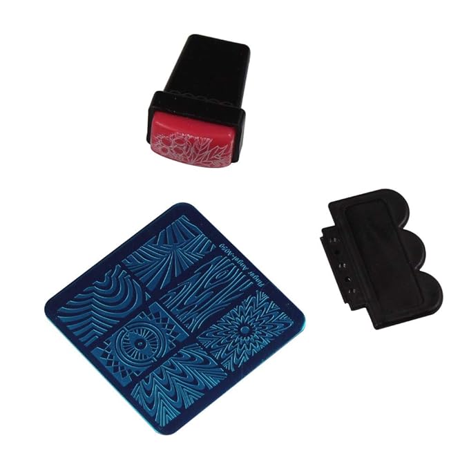 20Pcs Mix Designs Nail Plates +1 Pcs Nail Art Stamper + 1 Scraper Image Stamp Stamping Plates Manicure Template Nail Art Tools (A036-55)
