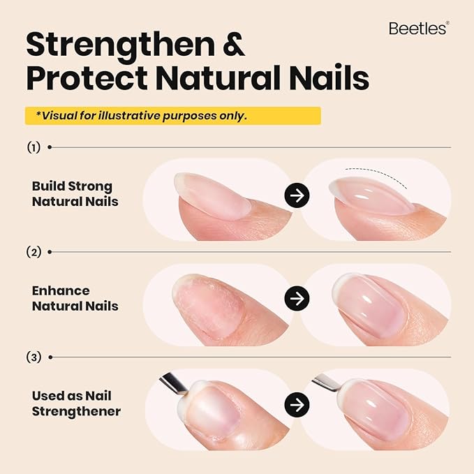 Beetles Builder Gel for Nails-Garnet Glow 0.5 oz 8 in 1 for Building Apex Strengthening Thickening Extension DIY Salon at Home for Beginner,Red Builder Nails Gel,LED & UV Lamp Needed