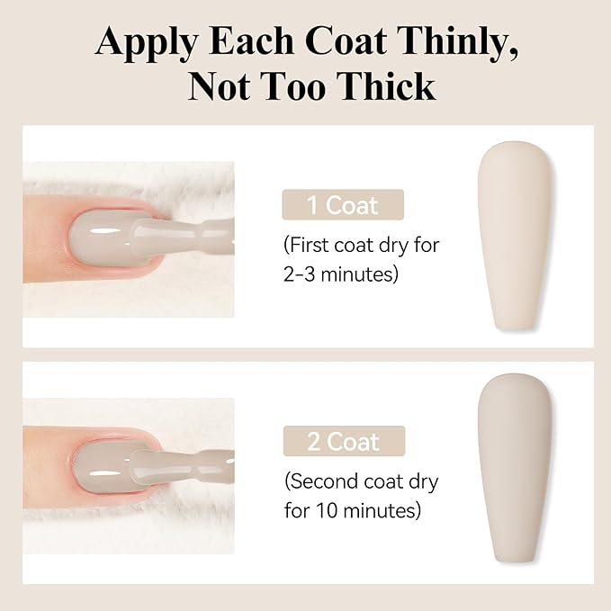 Matte Nude Nail Polish, Quick Dry Nail Lacquer Non Gel Matte Finish Effect, Long Lasting & Fast Drying Nail Pigment Velvet Nail Polish for Nail Art