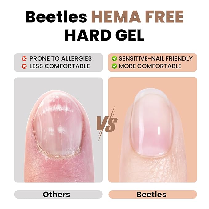 Beetles HEMA-Free Hard Gel Set-Chestnut Breeze 4 Colors 9 in 1 Mini Size Nail Extension Sculpting Apex Building for Salon Professionals,Brown Builder Winter Nails Gel, UV & LED Lamp Needed