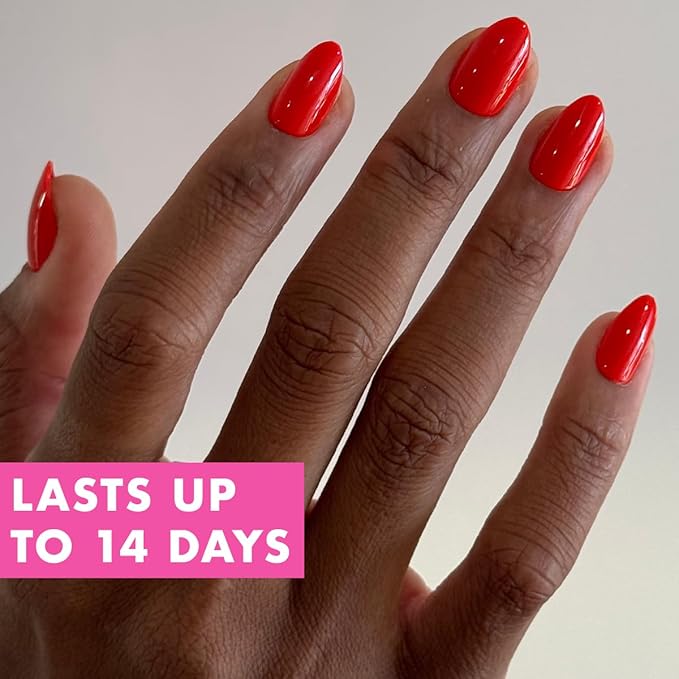 Olive & June Instant Mani Press-On Nails (Glue) | 42 Fake Nails, 21 Sizes | Non-Toxic, Long-Lasting Recycled Materials Realistic Look | Salon-Quality at Home | Medium, Almond | Lava
