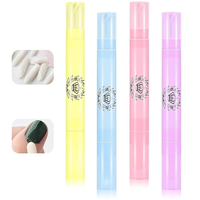 Nail Polish Corrector Pen, 4Pcs Nail Polish Remover Tool with 20pcs Tapered Refill Tips, Nail Polish Correction Nail Edge Cleaning Pen for Nail Art DIY