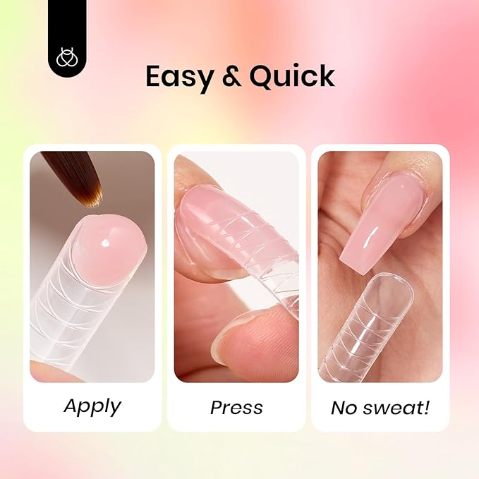 Beetles Pastel Poly Nail Gel Kit 12Pcs Green Pink Glitter Nail Extension Gel Set with Base Top Coat Manicure Enhancement for Beginners Nail Art DIY Home Gifts for Women