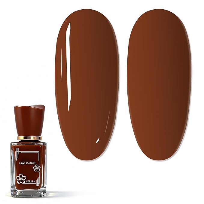 Brown Nail Polish, 14 ML Quick Dry Nail Polish for Nail Art DIY Manicure at Home, Chip Resistant Nail Lacquer for Nail Art Varnish, Long Lasting, BOG119