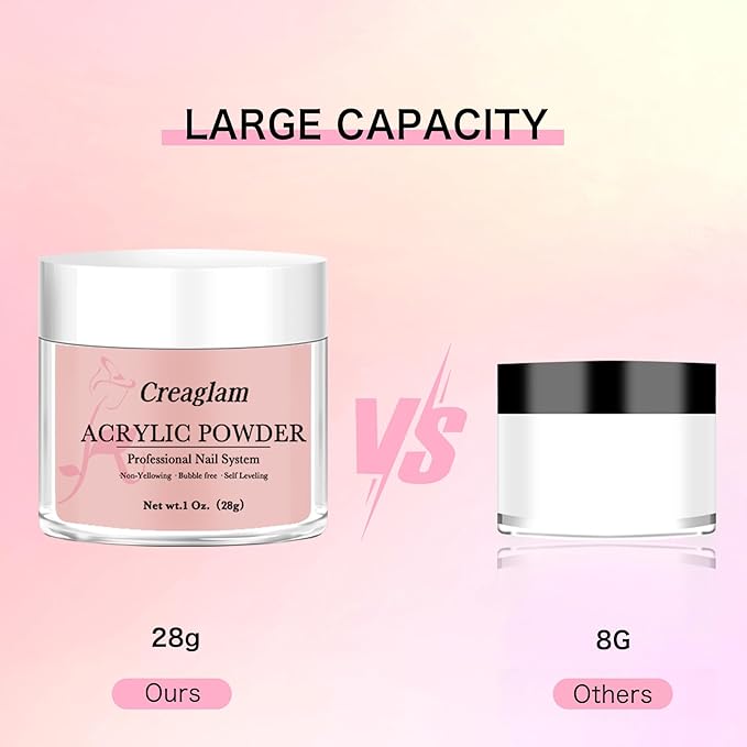 Professional Acrylic Powder for Nail: Large Capacity 3 Colors Pink Lcing Cover Biege Cover Rose Acrylic Nail Powder Polymer for Carving Nails - 28g 3D French Nail Manicure Extension