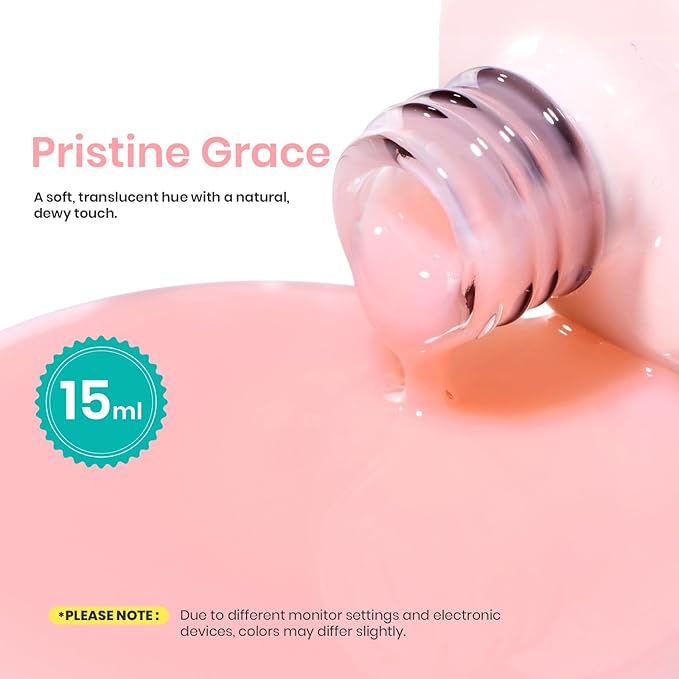 Beetles Builder Gel HEMA Free-Pristine Grace 0.5 oz 8 in 1 Nail Thickening Strengthening Building Apex for Beginner DIY Salon at Home, Jelly Pink Builder Valentines Nail Gel, UV & LED Lamp Cured