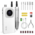 Portable Electric Nail Drill Professional 45000 RPM, Rechargeable Electric Nail File Machine Kit for Acrylic Gel Nails Polishing Removing, Quiet E-File with Bits for Manicure Salon Home