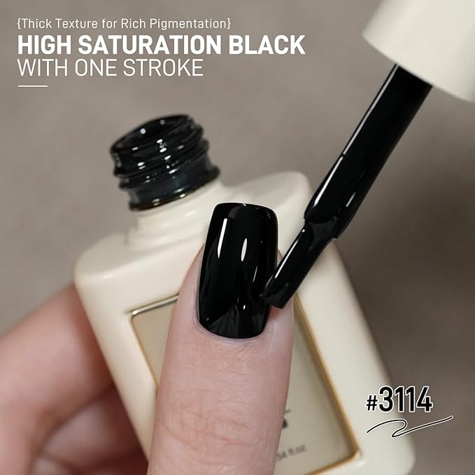 GAOY White Pink Black Gel Nail Polish of 6 Colors 16ml Self-Leveling Brown Beige Colors UV Light Cure Gel Polish Kit for Salon Manicure and Nail Art DIY at Home, Timeless Palette