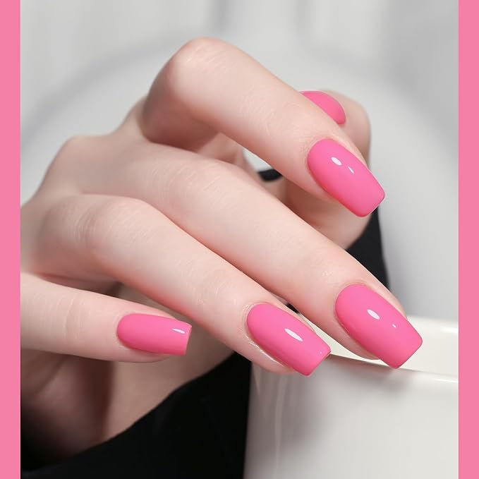 GAOY Bright Pink Gel Nail Polish, 16ml Soak Off UV Light Cure Gel Polish for Nail Art DIY Manicure at Home, Color 1526