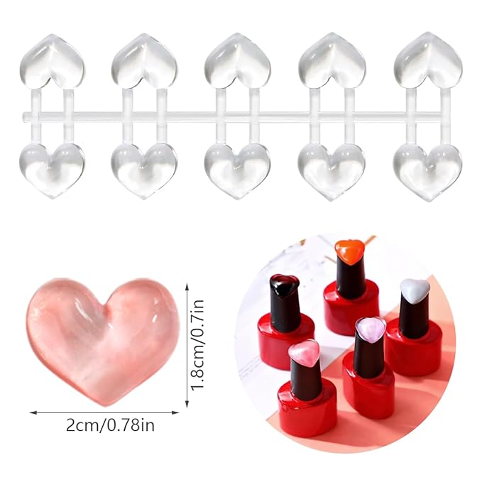 100PCS Nail Polish Swatch Dots, Heart Shape Color Swatch Sample Dots for Gel Polish Display, False Nail Display Tips Color Chart Cards for Manicure Practice Salon Showing Shelf DIY Design