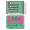 Nail Clippers and Beauty Tool Portable Set Nail Clipper Set Manicure Set 6 in 1 AKA Sorority Gifts Suitable for for Women Home, Workplace, Outdoor Travel,Etc. (AKA Green)