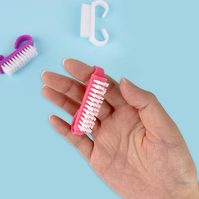 Handle Grip Nail Brushes, 4 Pack Travel Size Nail Brush for Cleaning Fingernails, Colorful Hand Scrub Cleaning Brushes