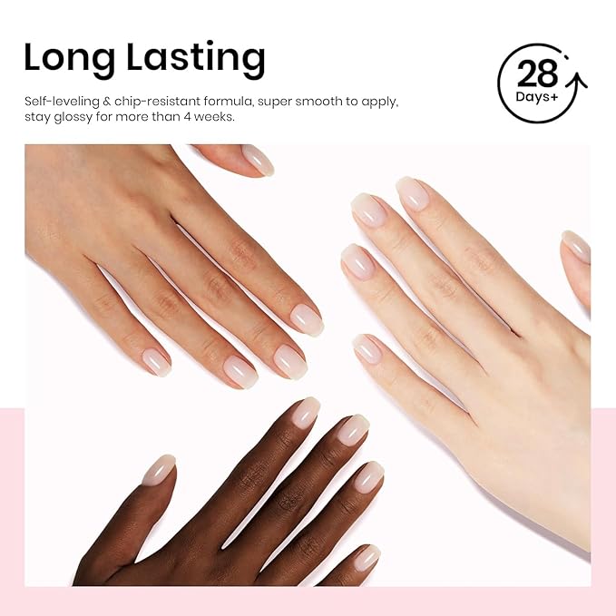 Beetles Milky White Gel Nail Polish - 15ml Neutral Jelly Nude Nail Polish Base Color Nail Concealer Sheer Translucent Effect Soak Off UV LED French Nail Art Salon DIY Manicure Gift for Women 0.5Oz