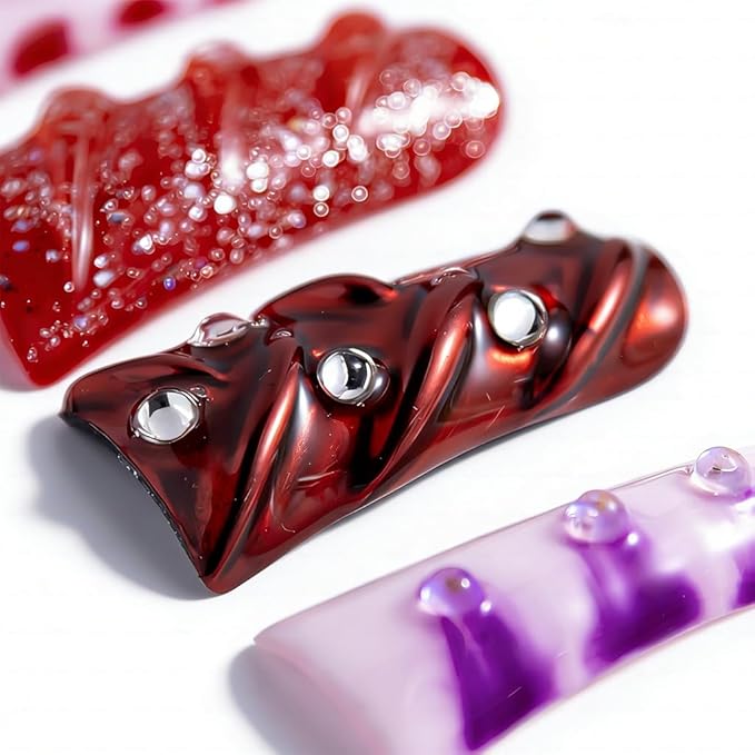 10 Pieces Candy Pop Mix Long Duck Press On Nails, Multi-Color Y2K Design, Reusable Fake Nails with Mixed Patterns, Reusable Fake Nails, Acrylic Nails (L)