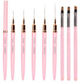 8Pcs Nail Art Brushes with 5pcs Nail Art Liner Brushes(Sizes 7/9/11/15/25 mm) and 3pcs Nail Art Clean Up Brushes, for Nail Design Painting DIY And Clean Polish Mistake On The Cuticles