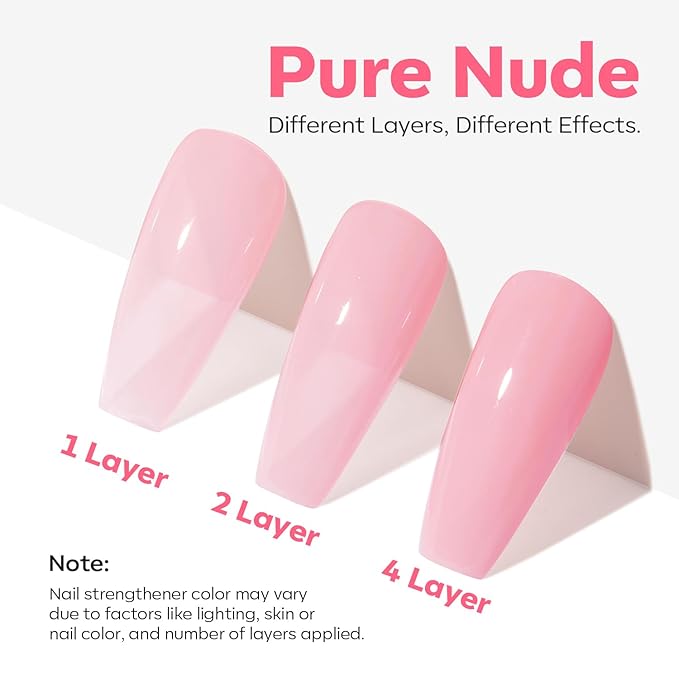 modelones Nail Strengthener and Growth Pink Nail Polish Scented Nail Repair for Damaged Nails Hardener Extra Strong and Growth for Women Nail Care Natural Concealer Foundation 15 Ml 0.5 Fl Oz