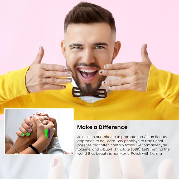 karma organic Natural Nail Polish - Non -Toxic Nail Art, Vegan and Cruelty-Free Nail Paint Design for Men's (Boyfriend Material)