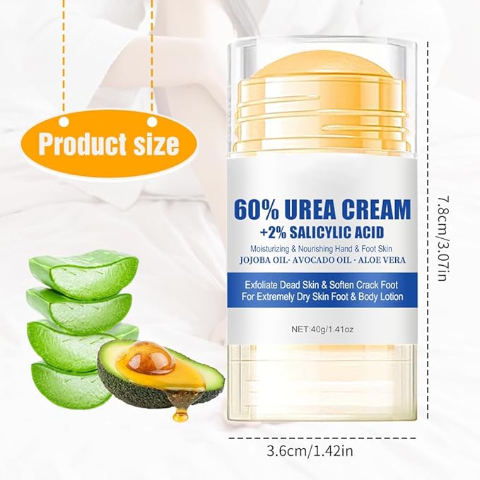 60% Urea Hydrating and Anti-Cracking Foot Cream, 2025 Upgraded Moisturising and Relieves Cracking and Dryness Foot Cream, Foot Lotion Heel Stick Repairs and Hydrates Dry and Cracked Feet and Hand (3)