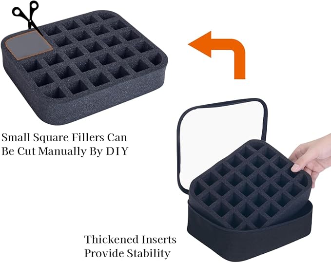 Small Clear Nail Polish Organizer Holds 30 bottles(15ml-0.5fl.oz) Nail Polish Case Multifunctional Nail Polish Bag organizer, Cosmetic Travel Makeup Cases for Women Black