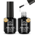 beetles Gel Polish 9 In 1 Gel Nail Glue for Clear Acrylic Nail Tips 2 Pcs 15ml Long Lasting Nail Gel Kit for False Nails Tips, Base Blooming Nail Gel, Spring Nail Art, U V Light Required