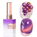 Double Rhythm 0.5 OZ Cat Eye Gel Polish with Magnet 15ML Holographic Glitter Shimmer Translucent Jelly Color Magnetic Nail Polish Salon DIY at Home (Drak Purple-MC1248)